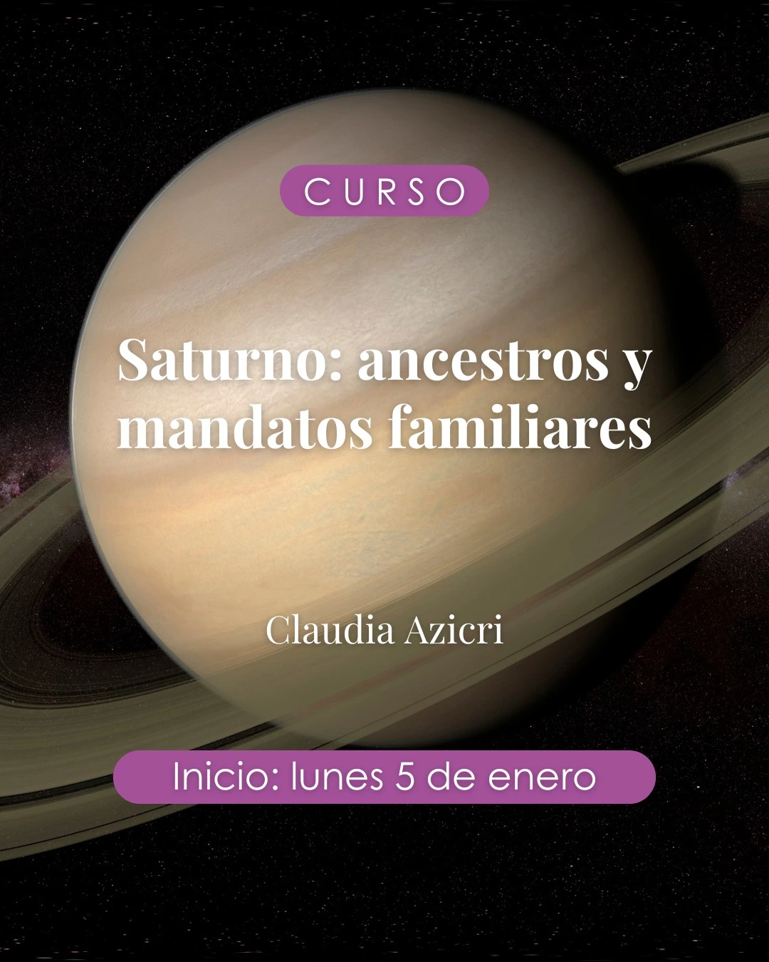 Imagen decorativa del curso Saturno: ancestros y mandatos familiares